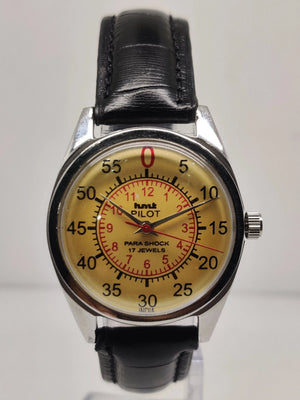 Hmt Pilot Mechanical Handwinding Movement stainless Steel Para Shock 17 Jewels Analog Dial Wrist Watch For Men National Watches