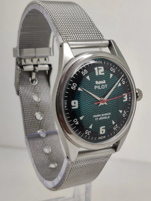 Hmt Pilot Mechanical Handwinding Movement stainless Steel Para Shock 17 Jewels Analog Dial Wrist Watch For Men National Watches