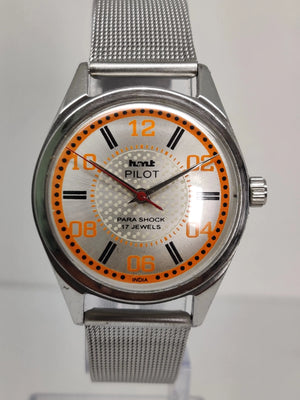 Hmt Pilot Mechanical Handwinding Movement stainless Steel Para Shock 17 Jewels Analog Dial Wrist Watch For Men National Watches