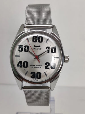 Hmt Pilot Mechanical Handwinding Movement stainless Steel Para Shock 17 Jewels Analog Dial Wrist Watch For Men National Watches
