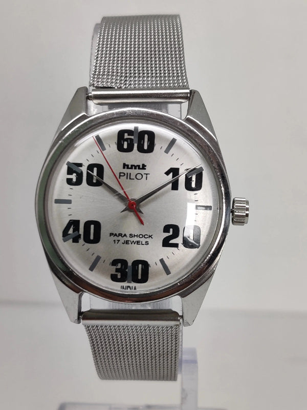 Hmt Pilot Mechanical Handwinding Movement stainless Steel Para Shock 17 Jewels Analog Dial Wrist Watch For Men National Watches