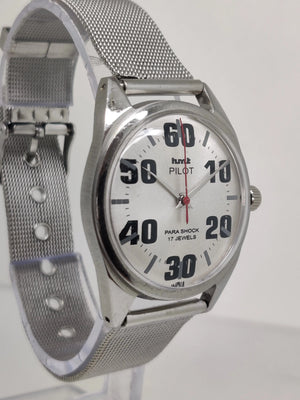 Hmt Pilot Mechanical Handwinding Movement stainless Steel Para Shock 17 Jewels Analog Dial Wrist Watch For Men National Watches
