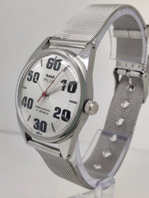 Hmt Pilot Mechanical Handwinding Movement stainless Steel Para Shock 17 Jewels Analog Dial Wrist Watch For Men National Watches
