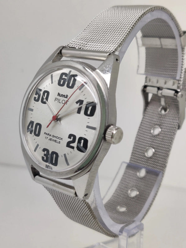 Hmt Pilot Mechanical Handwinding Movement stainless Steel Para Shock 17 Jewels Analog Dial Wrist Watch For Men National Watches