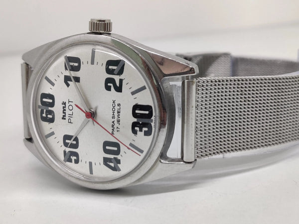 Hmt Pilot Mechanical Handwinding Movement stainless Steel Para Shock 17 Jewels Analog Dial Wrist Watch For Men National Watches