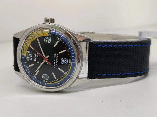 Hmt Pilot Mechanical Handwinding Movement stainless Steel Para Shock 17 Jewels Analog Dial Wrist Watch For Men National Watches