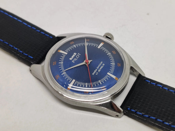Hmt Pilot Mechanical Handwinding Movement stainless Steel Para Shock 17 Jewels Analog Dial Wrist Watch For Men National Watches