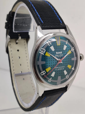 Hmt Pilot Mechanical Handwinding Movement stainless Steel Para Shock 17 Jewels Analog Dial Wrist Watch For Men National Watches