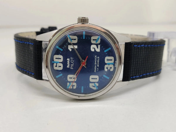 Hmt Pilot Mechanical Handwinding Movement stainless Steel Para Shock 17 Jewels Analog Dial Wrist Watch For Men National Watches