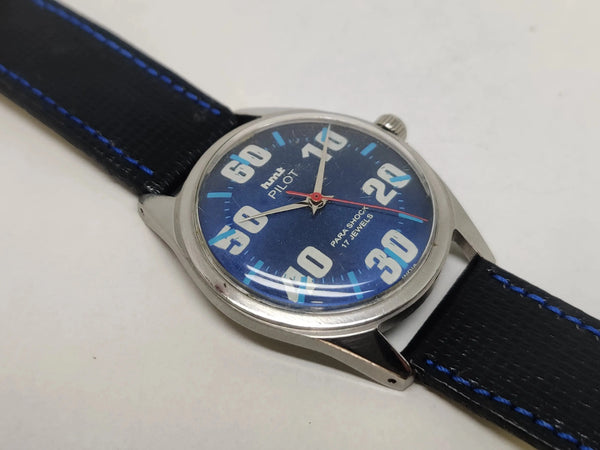 Hmt Pilot Mechanical Handwinding Movement stainless Steel Para Shock 17 Jewels Analog Dial Wrist Watch For Men National Watches
