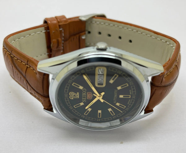 Seiko 5 Black Dial Automatic Vintage Watch National Watches