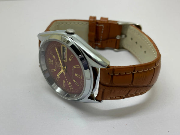 VINTAGE REFURBISHED SEIKO 5 AUTOMATIC JAPAN MENS DAY DATE WATCH - National Watches