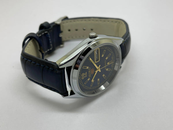 VINTAGE REFURBISHED SEIKO 5 AUTOMATIC JAPAN MENS DAY DATE WATCH - National Watches