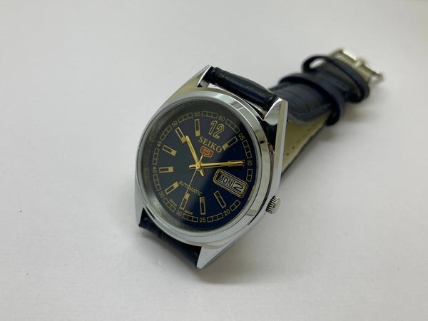 VINTAGE REFURBISHED SEIKO 5 AUTOMATIC JAPAN MENS DAY DATE WATCH - National Watches