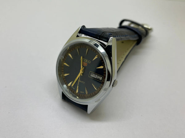 Seiko 5 Black Dial Automatic Vintage Watch National Watches