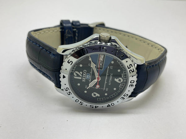 Seiko 5 Black Dial Automatic Vintage Watch sports National Watches