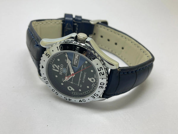 Seiko 5 Black Dial Automatic Vintage Watch sports National Watches
