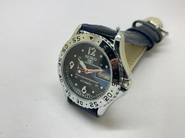 Seiko 5 Black Dial Automatic Vintage Watch sports National Watches