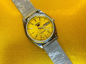 Seiko 5 Black Dial Automatic Vintage Watch - National Watches