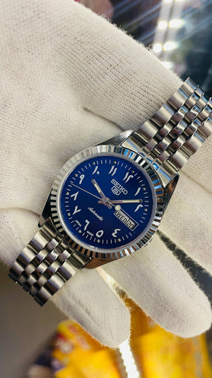 Seiko 5 Japan Automatic 17 Jewels – Blue Arabic Dial Men’s Vintage Watch National Watches