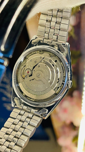 Seiko 5 Japan Automatic 17 Jewels – Blue Arabic Dial Men’s Vintage Watch National Watches