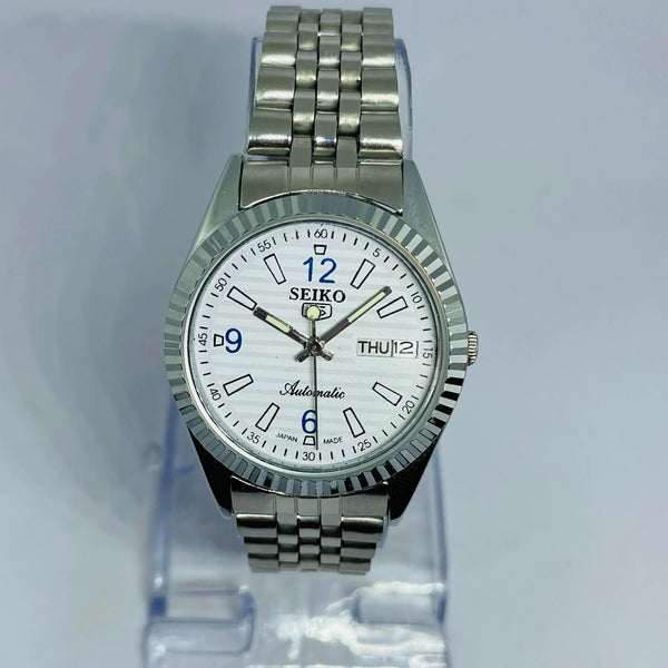 Seiko 5 Automatic White Dial – Refurbished 17 Jewels Japan Vintage Watch National Watches