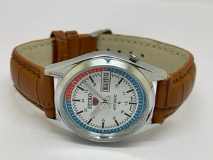Seiko 5 white Dial Automatic refurbished mechanical Vintage Watch working National Watches