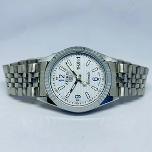Seiko 5 Automatic White Dial – Refurbished 17 Jewels Japan Vintage Watch National Watches