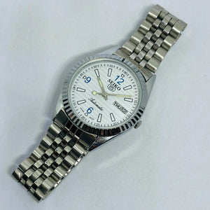 Seiko 5 Automatic White Dial – Refurbished 17 Jewels Japan Vintage Watch National Watches