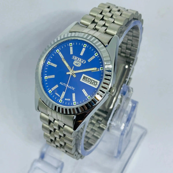 Seiko 5 Sports Automatic Blue Dial – Refurbished Japan Vintage 21 Jewels National Watches