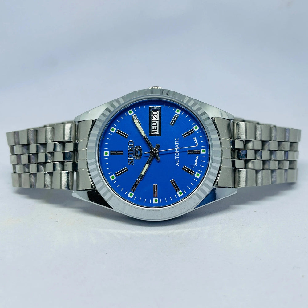 Seiko 5 Sports Automatic Blue Dial – Refurbished Japan Vintage 21 Jewels National Watches