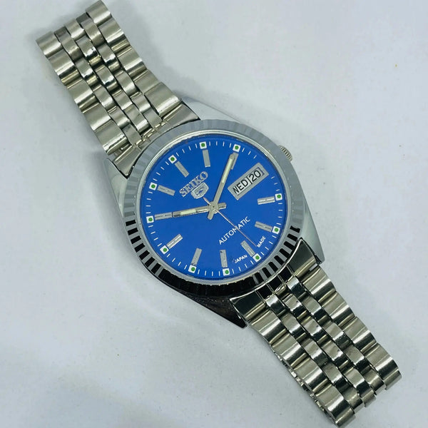 Seiko 5 Sports Automatic Blue Dial – Refurbished Japan Vintage 21 Jewels National Watches