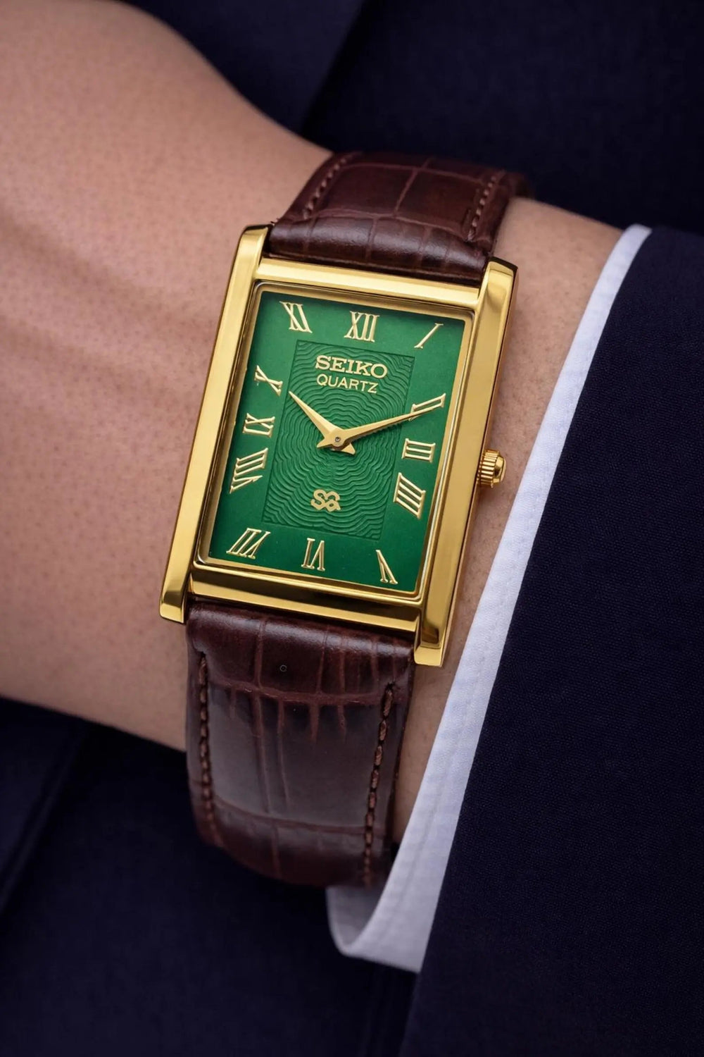 Seiko Classic Tank Style Watch – Elegant Rectangular Dress Watch Men National Watches