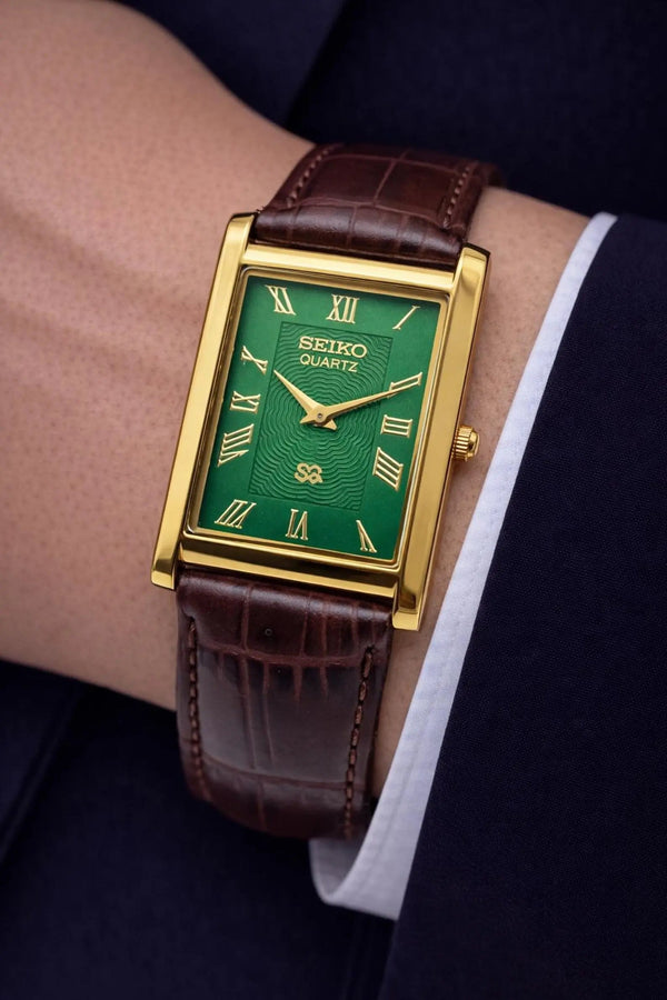 Seiko Classic Tank Style Watch – Elegant Rectangular Dress Watch Men National Watches