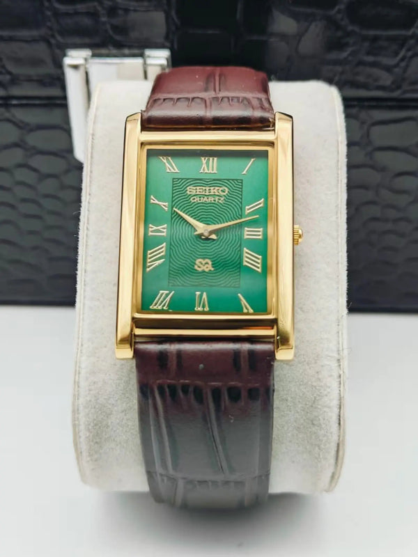 Seiko Classic Tank Style Watch – Elegant Rectangular Dress Watch Men National Watches