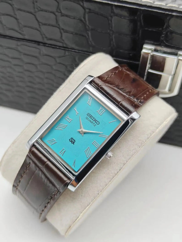 Seiko Formal Dress Watch for Men – Vintage Tank Style Quartz Watch National Watches