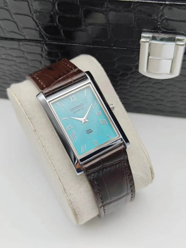 Seiko Formal Dress Watch for Men – Vintage Tank Style Quartz Watch National Watches