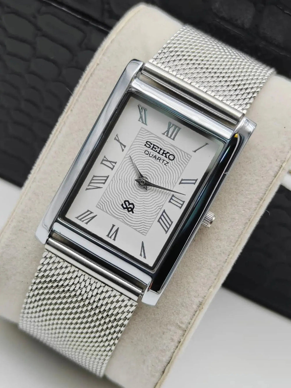 Seiko Slim Classic Wrist Watch – Roman Dial Rectangular Quartz Men National Watches