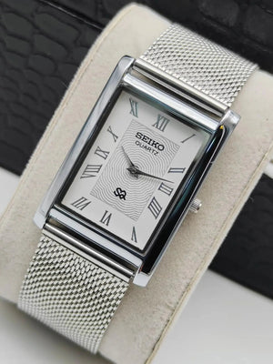 Seiko Slim Classic Wrist Watch – Roman Dial Rectangular Quartz Men National Watches