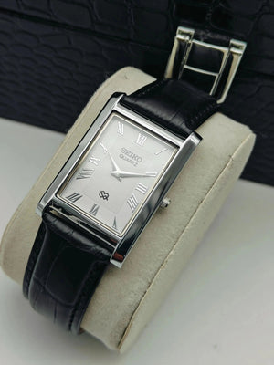 Seiko Vintage Roman Dial Watch – Slim Rectangular Dress Watch National Watches