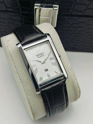 Seiko Vintage Roman Dial Watch – Slim Rectangular Dress Watch National Watches