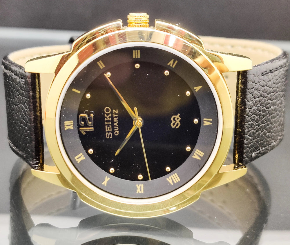 Seiko 5 Black Dial quartz Watch - National Watches