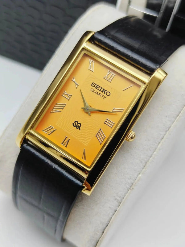 Seiko Tank Style Quartz Watch – Elegant Office Wear Watch for Men National Watches