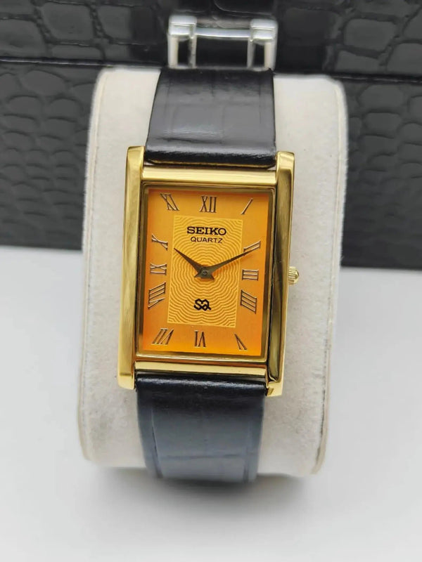 Seiko Tank Style Quartz Watch – Elegant Office Wear Watch for Men National Watches