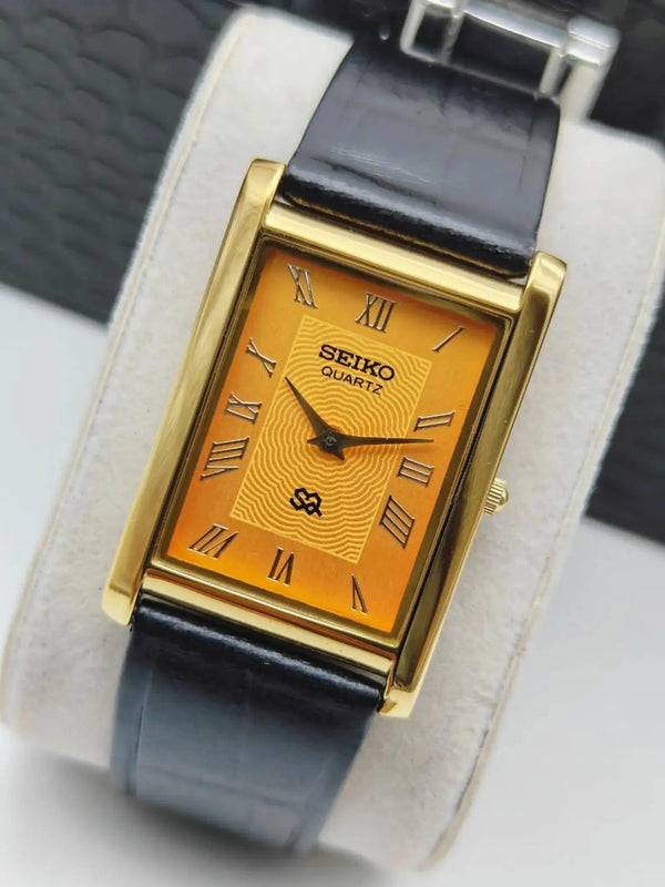 Seiko Tank Style Quartz Watch – Elegant Office Wear Watch for Men National Watches