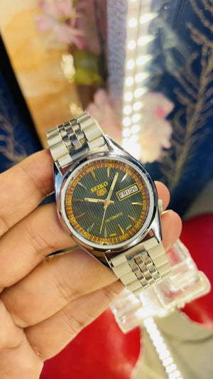 Vintage Seiko Mod Automatic Watch | Original Seiko 6309 Movement | Custom Green Sunburst Dial