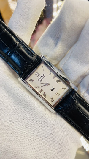 Seiko Luxury Tank Style Watch – Slim Vintage Quartz Watch for Men