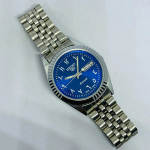 Seiko 5 Automatic Blue Dial Arabic Numerals – Refurbished Japan Vintage Watch | 17 Jewels Original Movement National Watches