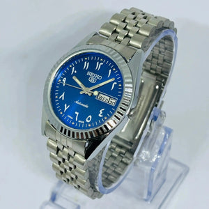 Seiko 5 Automatic Blue Dial Arabic Numerals – Refurbished Japan Vintage Watch | 17 Jewels Original Movement National Watches
