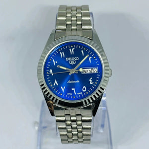 Seiko 5 Automatic Blue Dial Arabic Numerals – Refurbished Japan Vintage Watch | 17 Jewels Original Movement National Watches